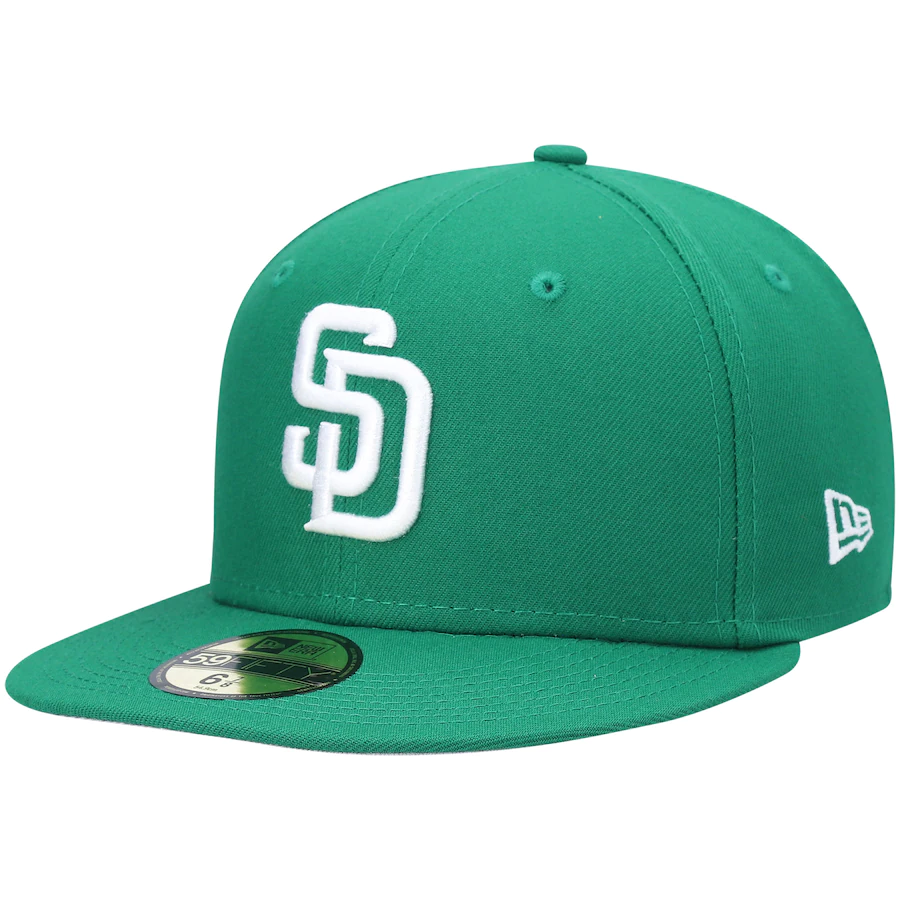 New Era San Diego Padres Kelly Green Logo White 59FIFTY Fitted Hat