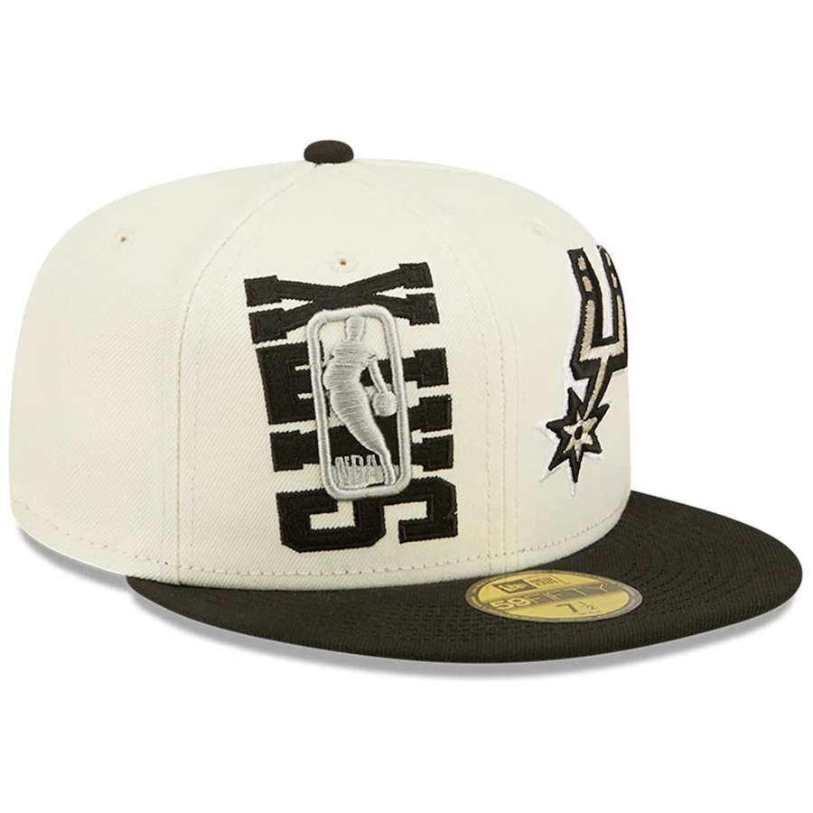 New Era San Antonio Spurs Cream/Black 2022 NBA Draft 59FIFTY Fitted Hat