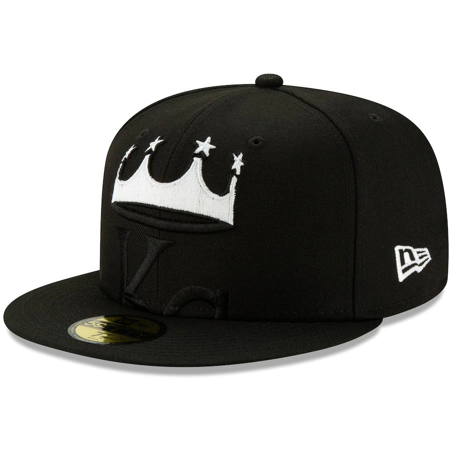 New Era Black Kansas City Royals Monochrome Logo Elements 59FIFTY Fitted Hat