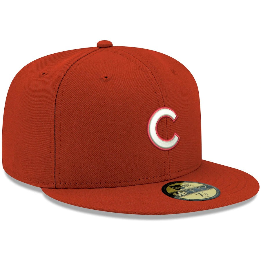 New Era Red Chicago Cubs Logo White 59FIFTY Fitted Hat