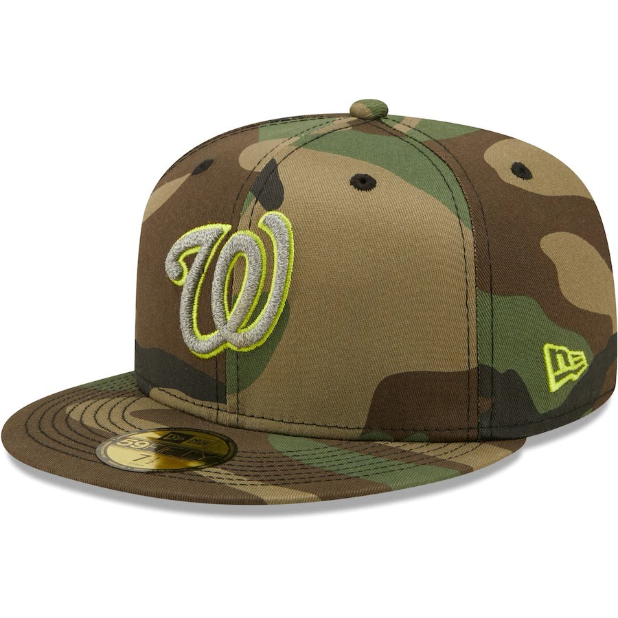 New Era Washington Nationals Camo Cooperstown Collection 2019 World Series Woodland Reflective Undervisor 59FIFTY Fitted Hat
