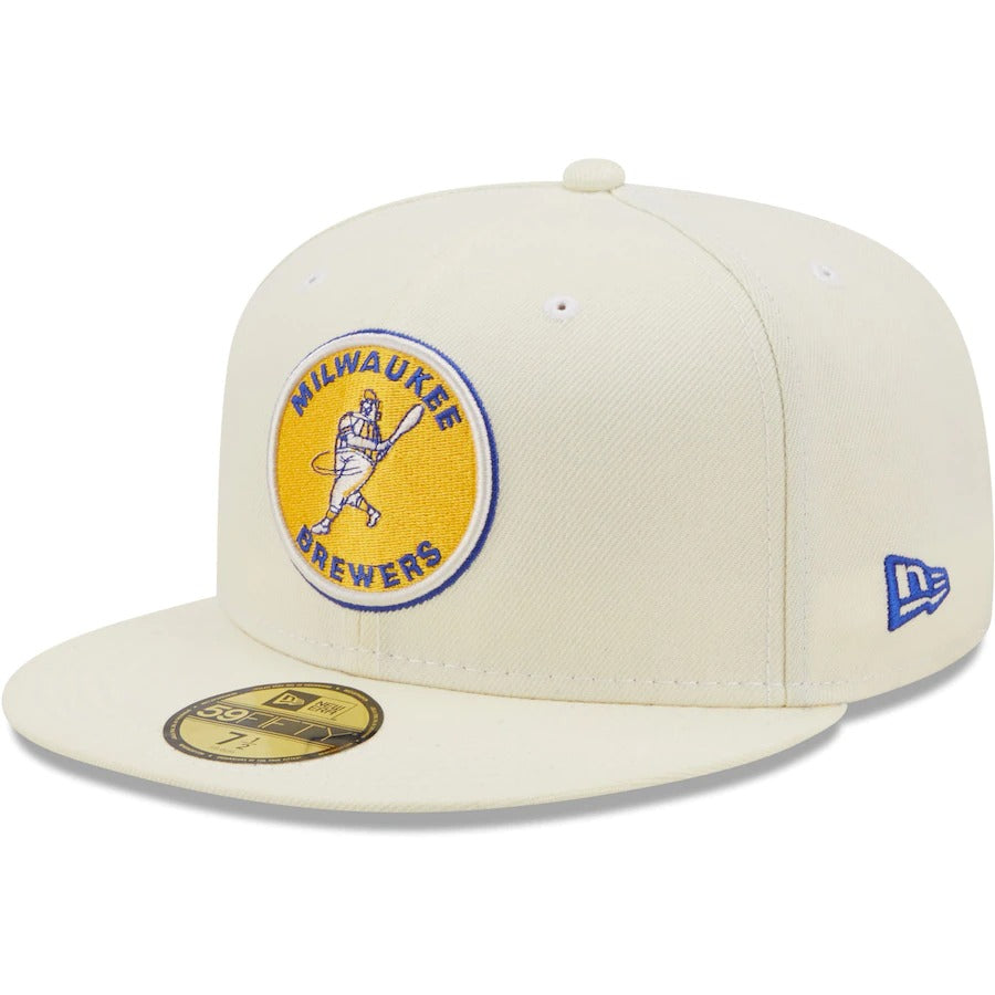 New Era Milwaukee Brewers Cream 1975 All-Star Game Chrome Alternate Undervisor 59FIFTY Fitted Hat