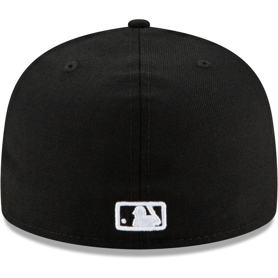 New Era Black Los Angeles Angels Upside Down Logo 59FIFTY Fitted Hat