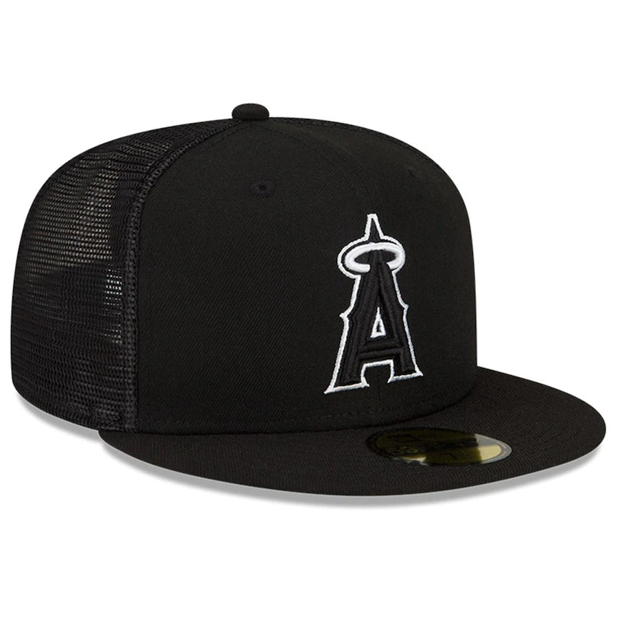New Era Los Angeles Angels Black 2022 Batting Practice 59FIFTY Fitted Hat
