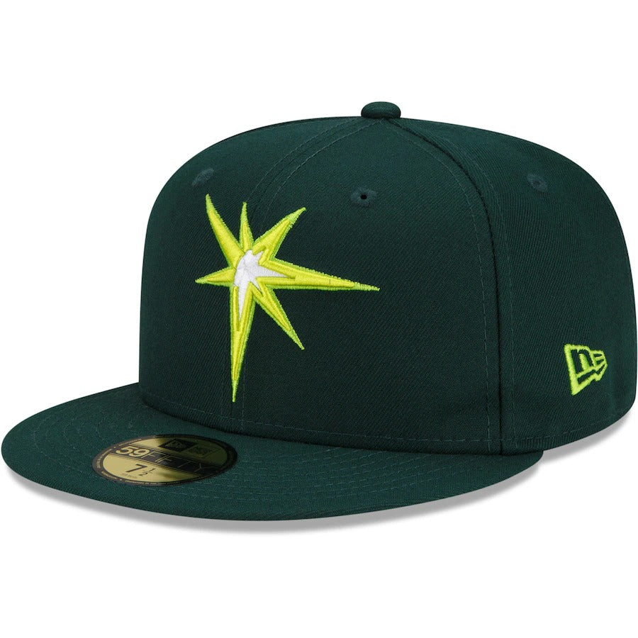New Era Tampa Bay Rays Green 20th Anniversary Color Fam Lime Undervisor 59FIFTY Fitted Hat