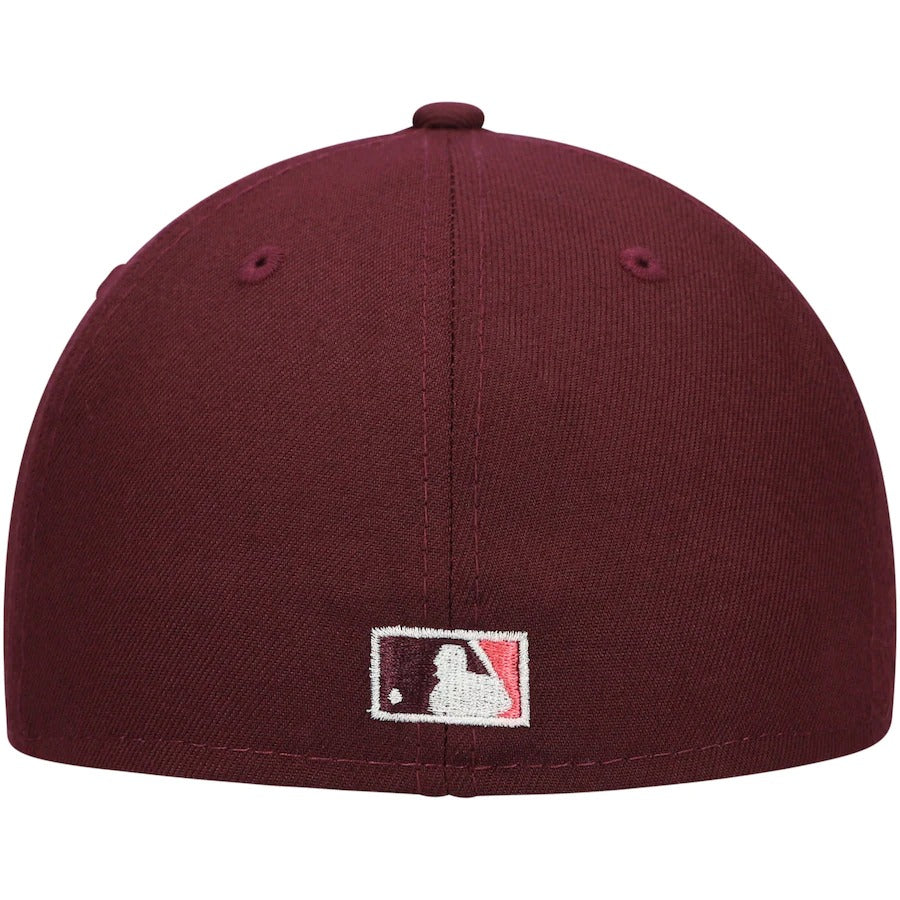 New Era Philadelphia Phillies Maroon Color Fam Lava Red Undervisor 59FIFTY Fitted Hat