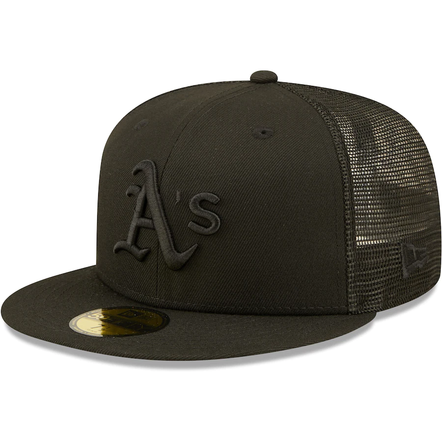 New Era Oakland Athletics Blackout Trucker 59FIFTY Fitted Hat