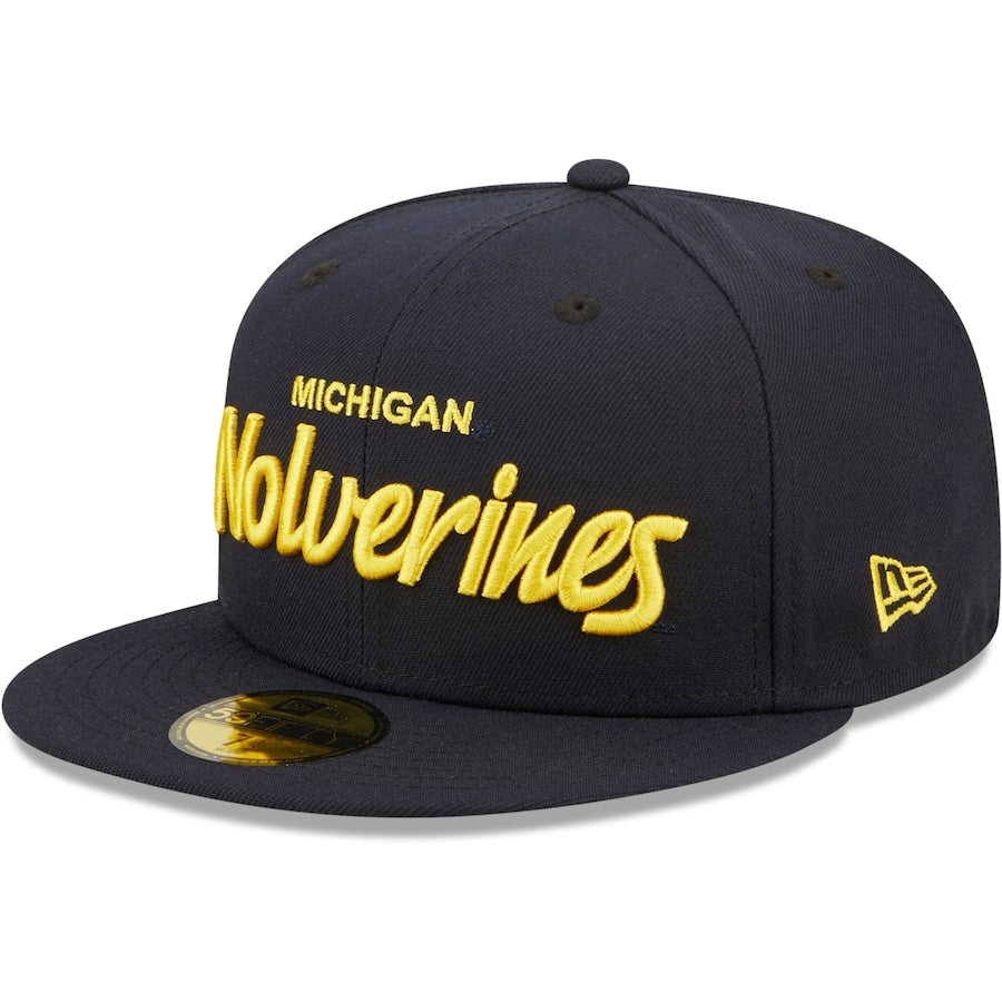 New Era Michigan Wolverines Navy Griswold 59FIFTY Fitted Hat