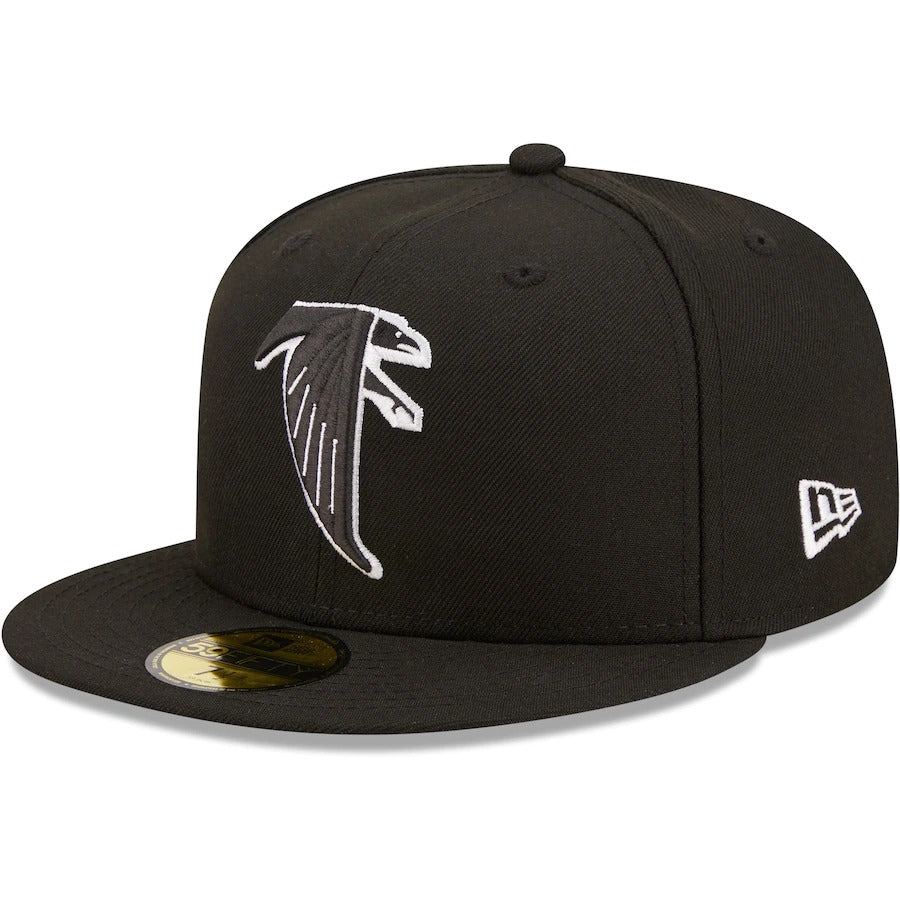 New Era Atlanta Falcons Black 50th Anniversary Patch Logo 59FIFTY Fitted Hat
