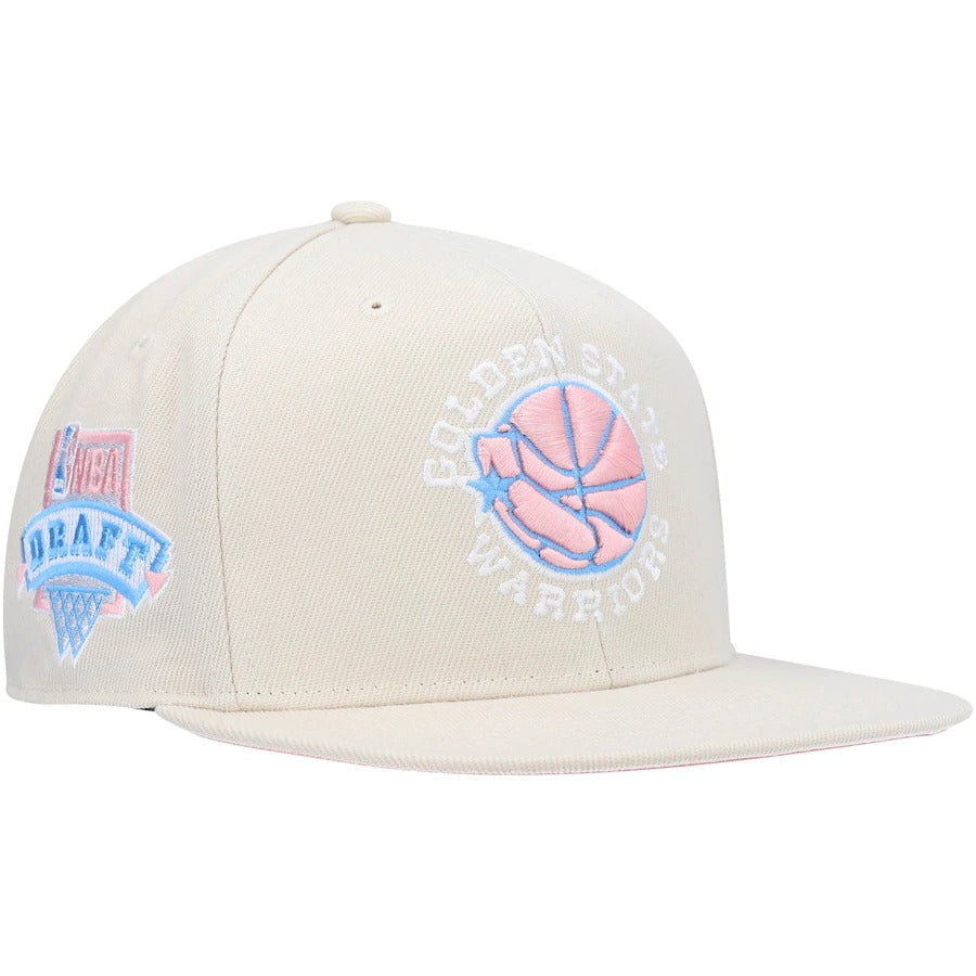 Mitchell & Ness x Lids Golden State Warriors Cream NBA Draft Hardwood Classics Cake Pop Fitted Hat