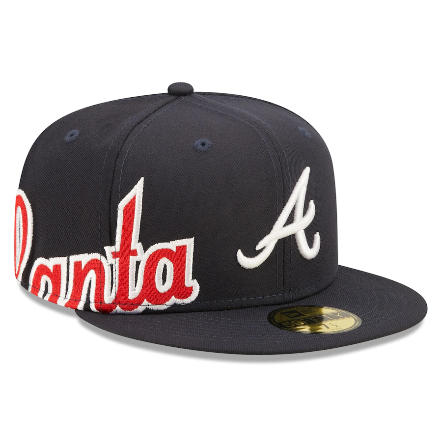 New Era Atlanta Braves Navy Sidesplit 59FIFTY Fitted Hat
