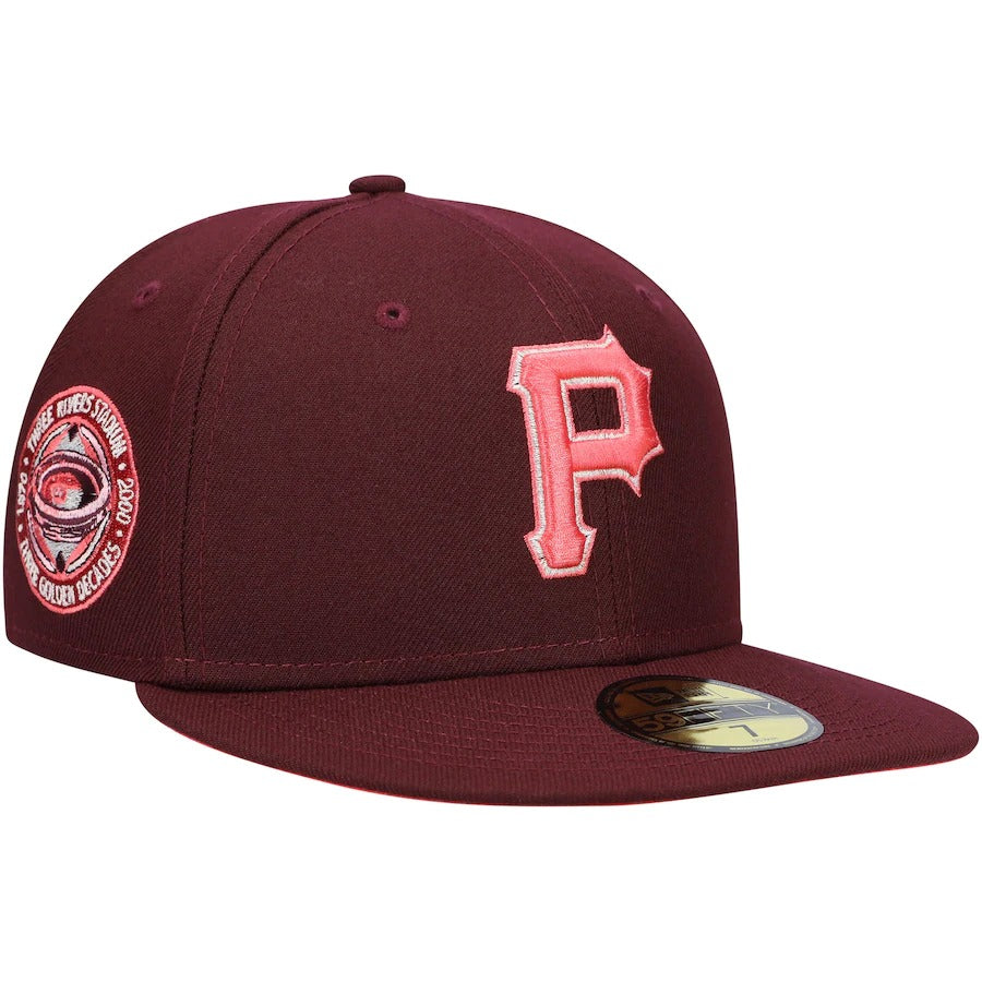 New Era Pittsburgh Pirates Maroon Color Fam Lava Red Undervisor 59FIFTY Fitted Hat