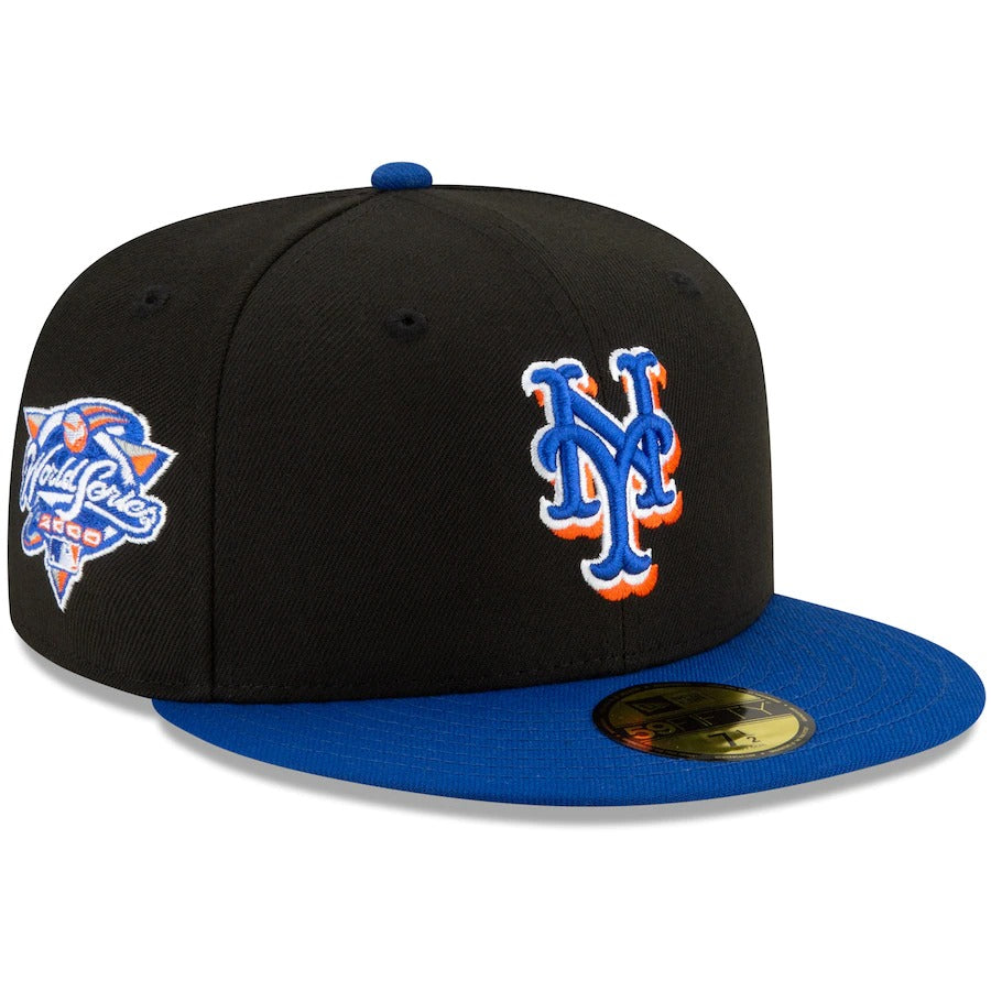 New Era Black New York Mets Authentic Collection 2000 World Series Replica Floral Undervisor 59FIFTY Fitted Hat