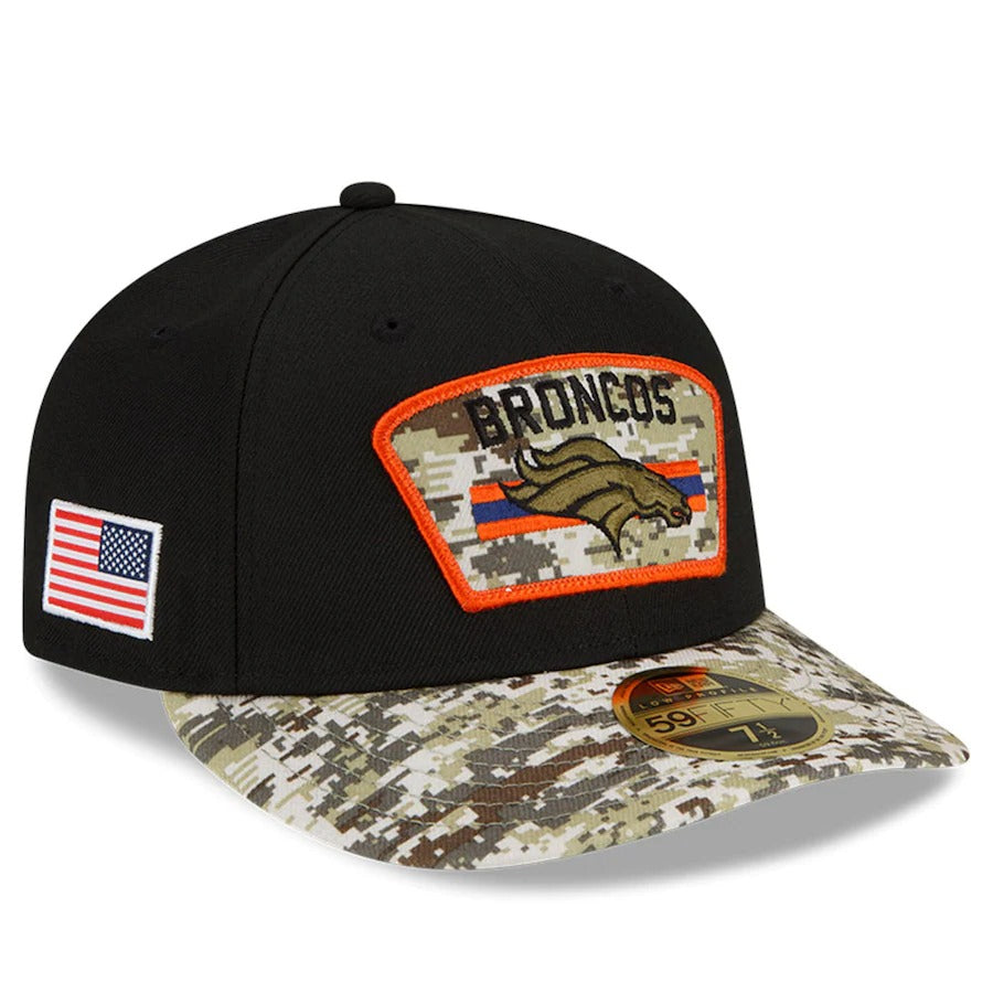 New Era Black/Camo Denver Broncos 2021 Salute To Service Low Profile 59FIFTY Fitted Hat