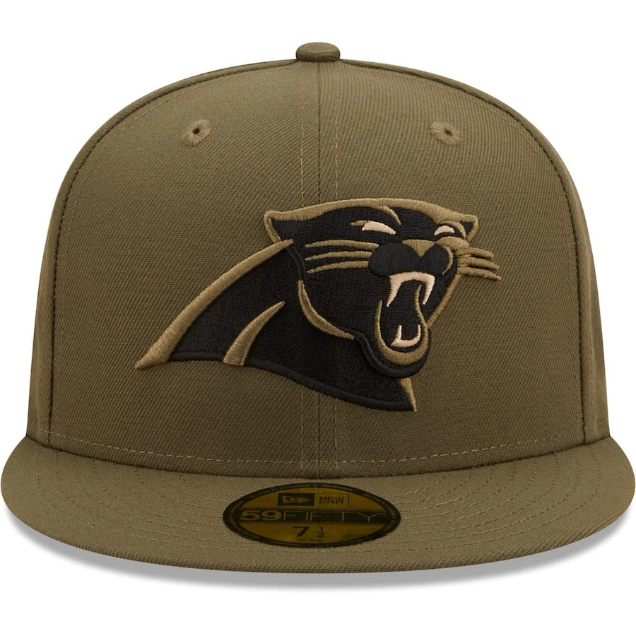 New Era Carolina Panthers Olive 2000 Pro Bowl Camo Undervisor 59FIFTY Fitted Hat