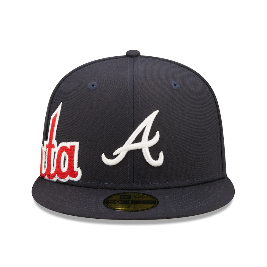 New Era Atlanta Braves Navy Sidesplit 59FIFTY Fitted Hat