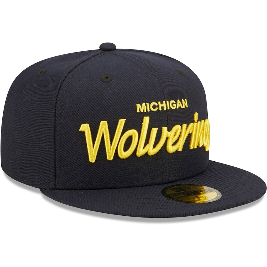 New Era Michigan Wolverines Navy Griswold 59FIFTY Fitted Hat