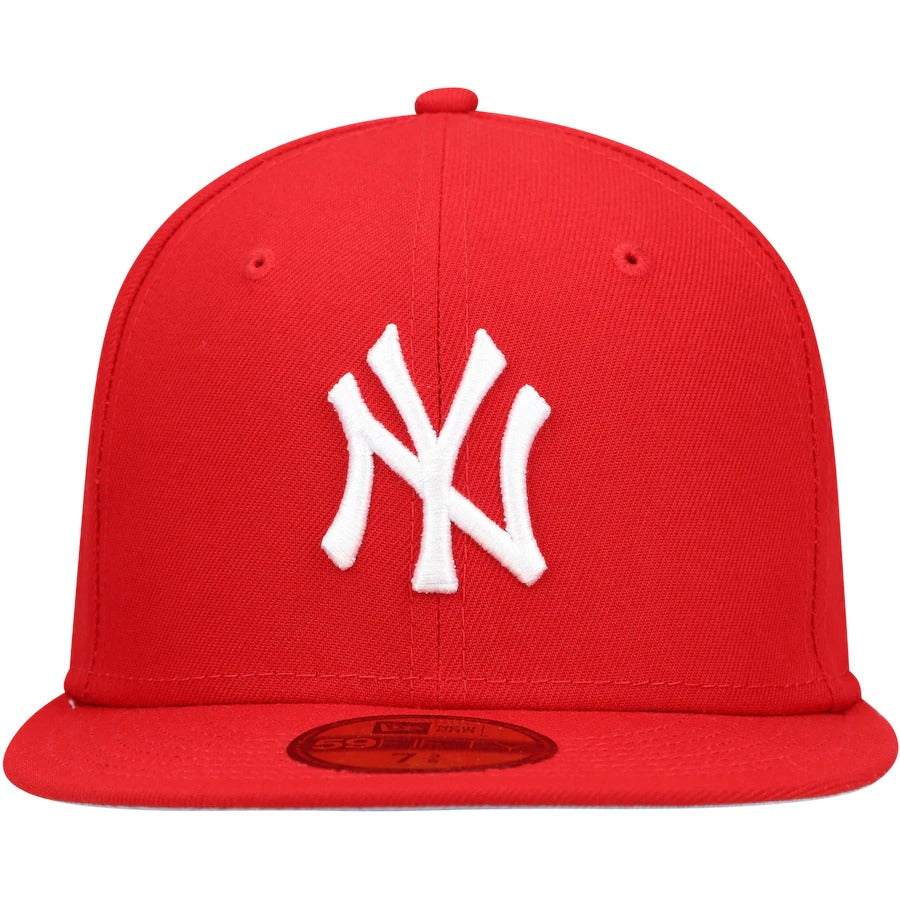 New Era Red New York Yankees Logo White 59FIFTY Fitted Hat