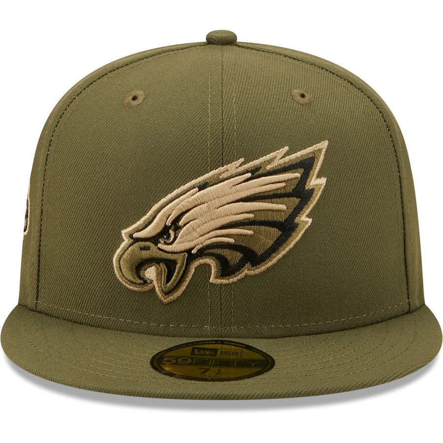 New Era Philadelphia Eagles Olive 1999 Pro Bowl Camo Undervisor 59FIFTY Fitted Hat