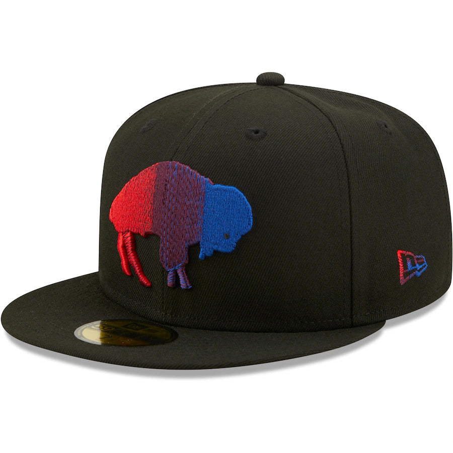 New Era Black Buffalo Bills Color Dim Throwback 59FIFTY Fitted Hat