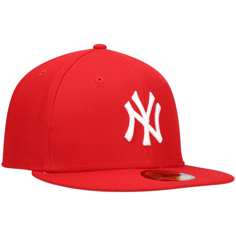 New Era Red New York Yankees Logo White 59FIFTY Fitted Hat