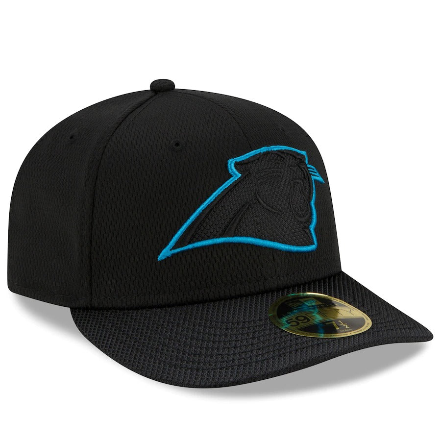 New Era Black Carolina Panthers 2021 NFL Sideline Road Low Profile 59FIFTY Fitted Hat