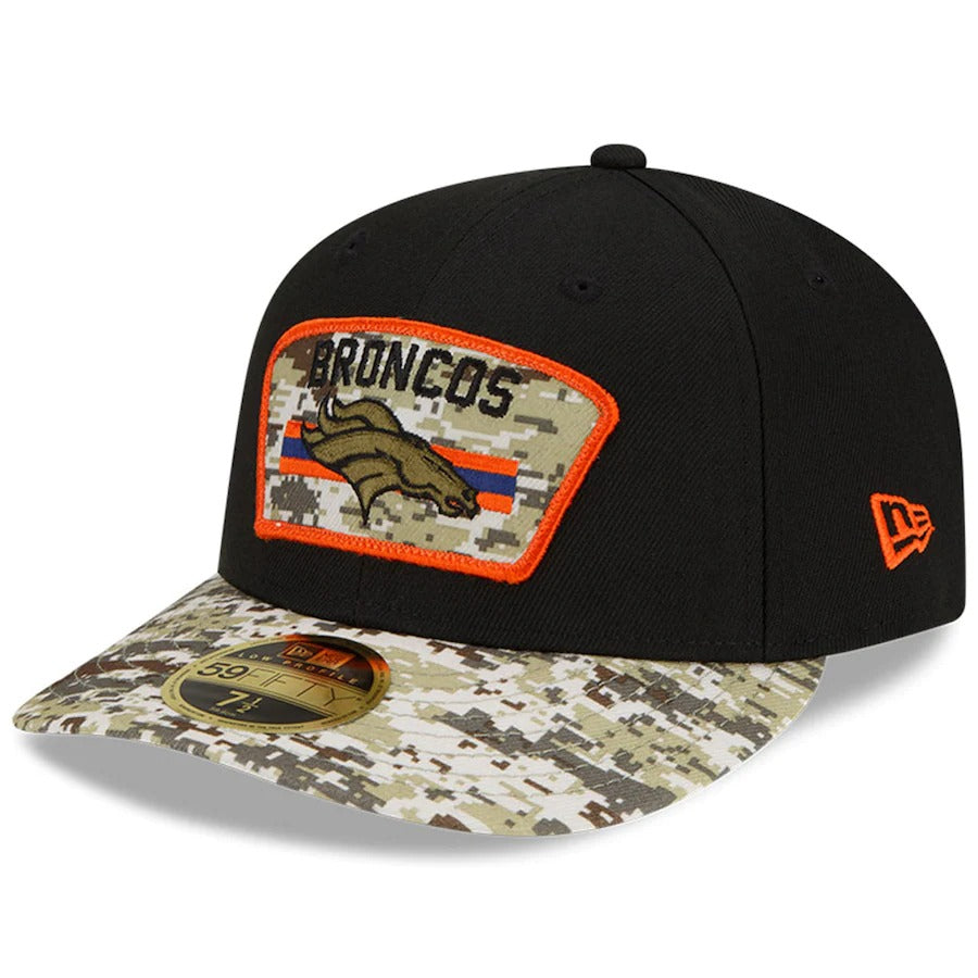 New Era Black/Camo Denver Broncos 2021 Salute To Service Low Profile 59FIFTY Fitted Hat