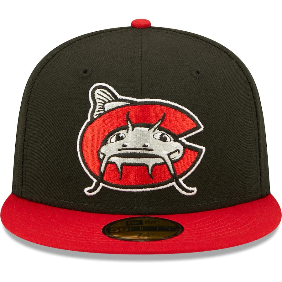 New Era Carolina Mudcats Black Authentic Collection Team Home 59FIFTY Fitted Hat