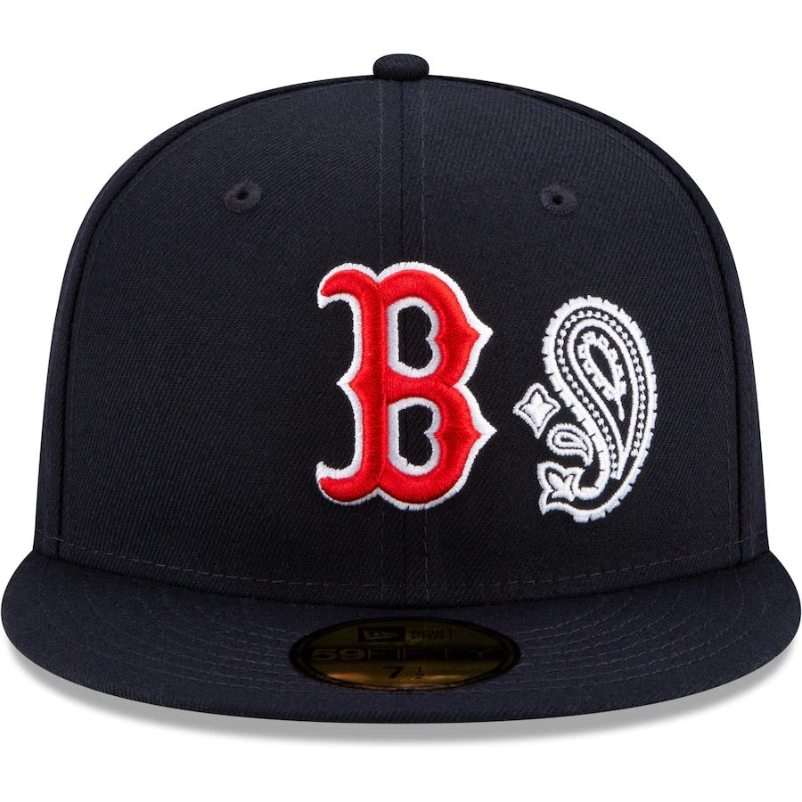 New Era Navy Boston Red Sox Patchwork Undervisor 59FIFTY Fitted Hat