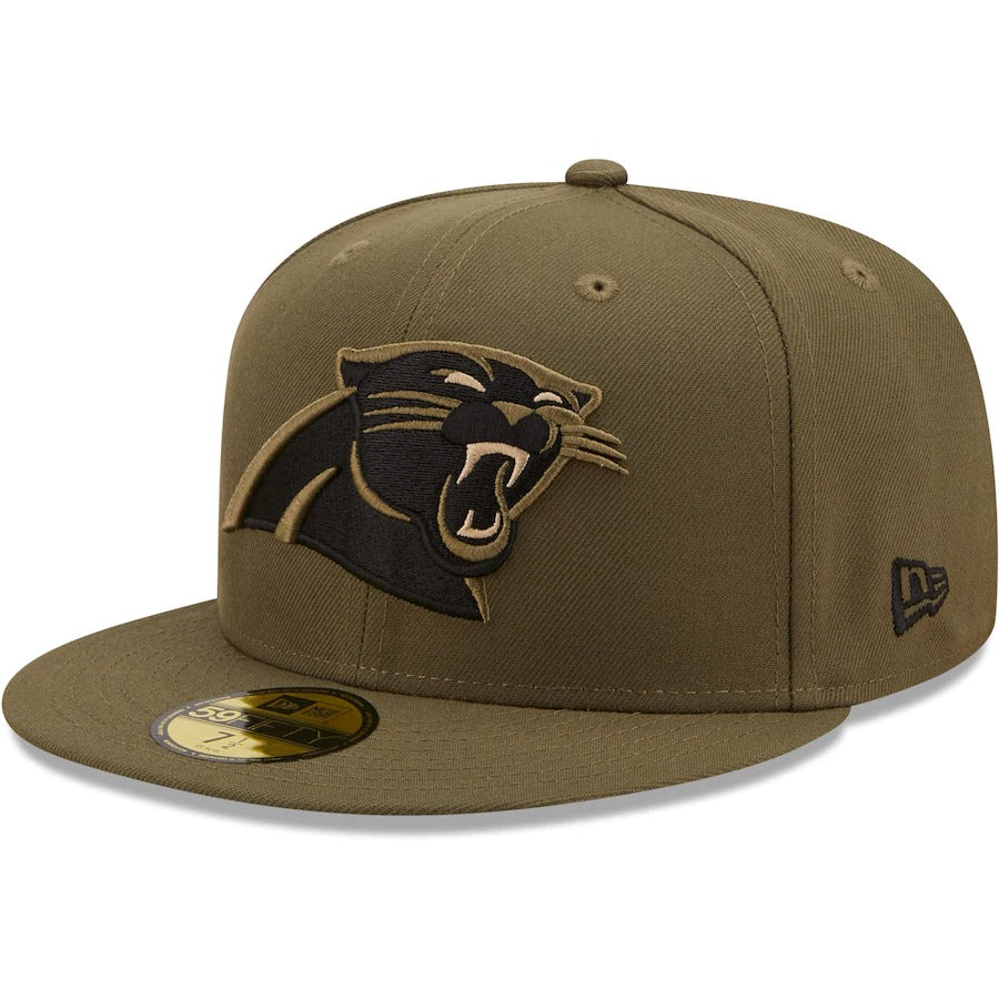 New Era Carolina Panthers Olive 2000 Pro Bowl Camo Undervisor 59FIFTY Fitted Hat
