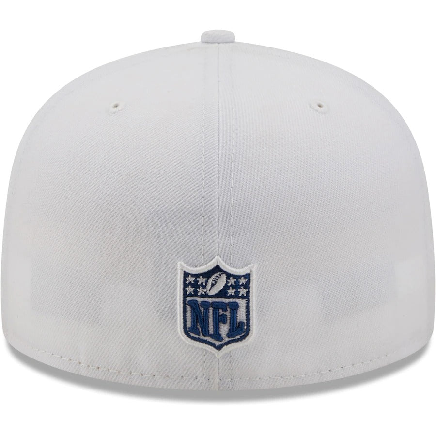 New Era  Indianapolis Colts White 1986 Pro Bowl Patch Royal Undervisor 59FIFY Fitted Hat