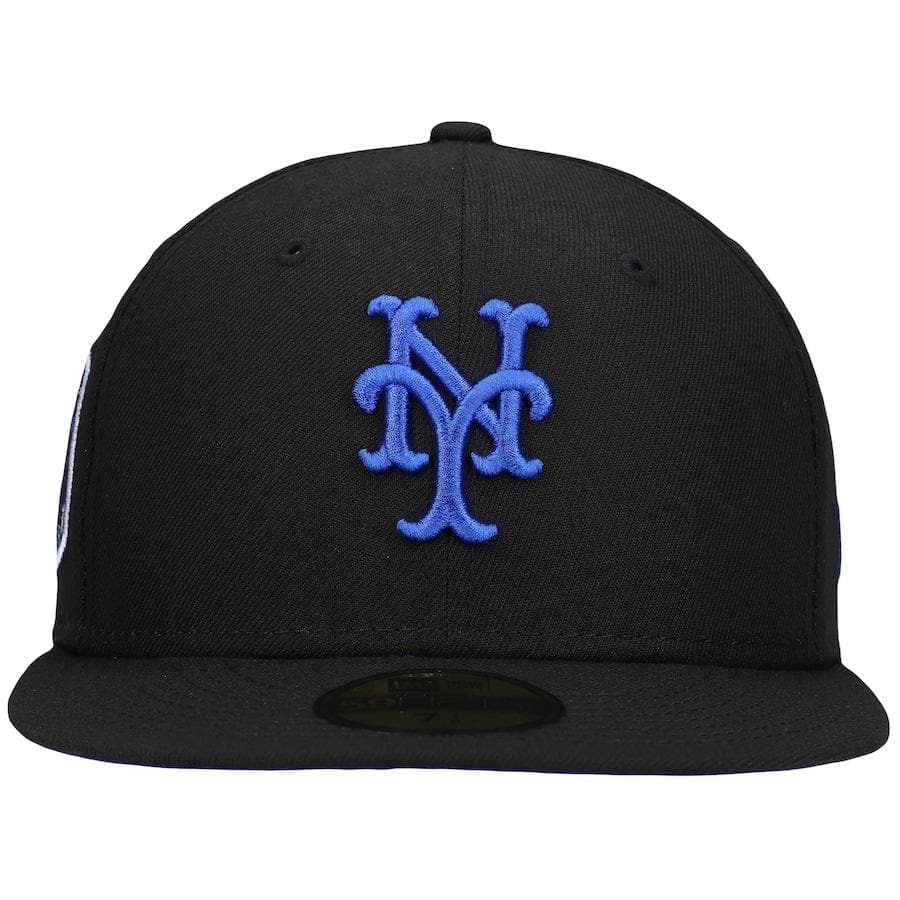 New Era New York Mets Black World Series 1969 World Series Patch Royal Under Visor 59FIFTY Fitted Hat