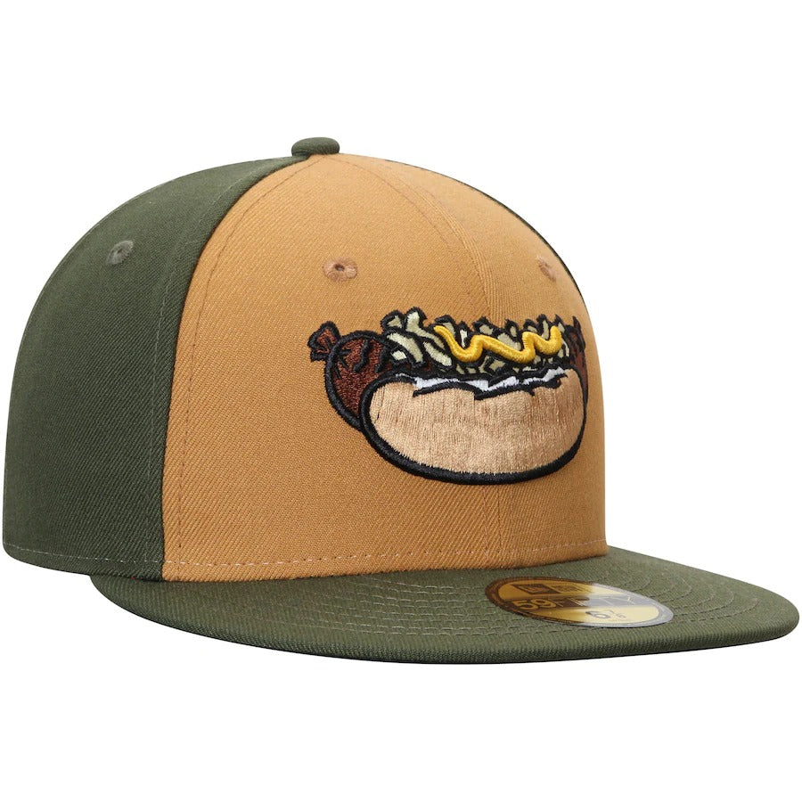 New Era Khaki/Olive Wisconsin Timber Rattlers Brats Theme Nights On-Field 59FIFTY Fitted Hat