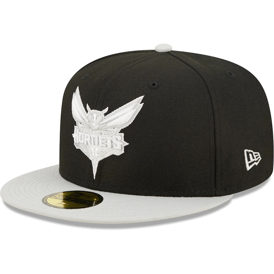 New Era Charlotte Hornets Black/Gray Two-Tone Color Pack 59FIFTY Fitted Hat