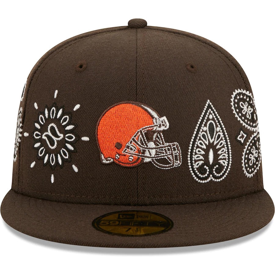New Era Cleveland Browns Brown Bandana 59FIFTY Fitted Hat