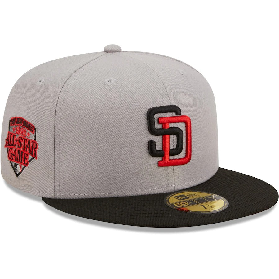 New Era San Diego Padres Gray/Black 1992 All-Star Game Red Undervisor 59FIFTY Fitted Hat