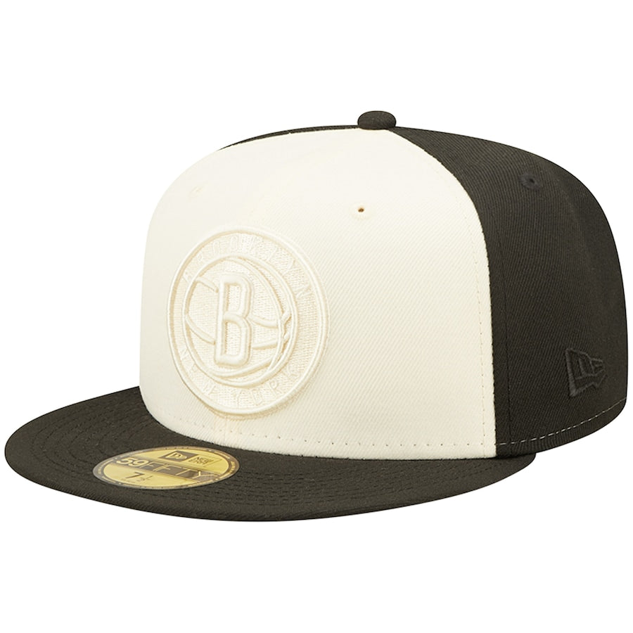 New Era Brooklyn Nets Cream/Black Cork Two-Tone 59FIFTY Fitted Hat