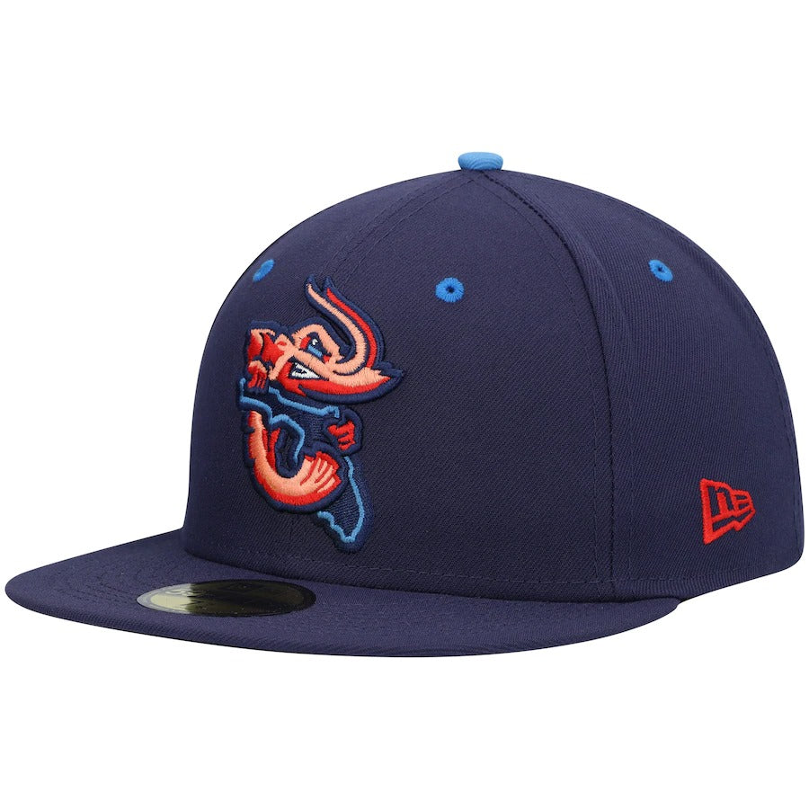 New Era Jacksonville Jumbo Shrimp Navy Authentic Collection Road 59FIFTY Fitted Hat