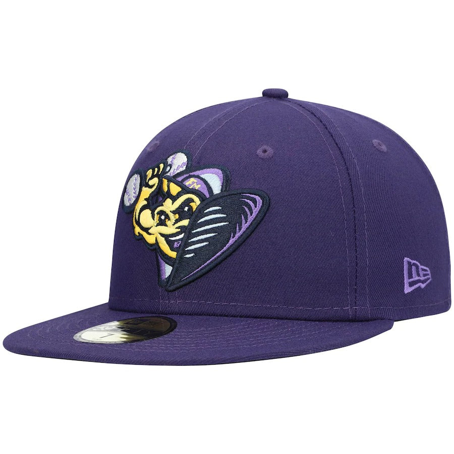 New Era Fort Myers Mighty Mussels Purple Alternate Authentic Collection 59FIFTY Fitted Hat