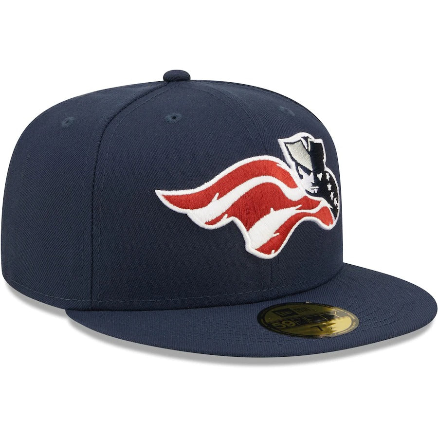 New Era Somerset Patriots Navy Home Authentic Collection 59FIFTY Fitted Hat
