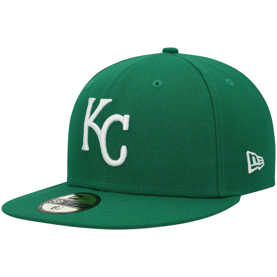 New Era Kansas City Royals Kelly Green Logo White 59FIFTY Fitted Hat