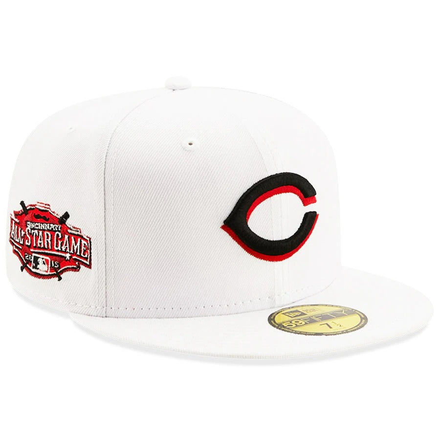 New Era Cincinnati Reds White 2015 MLB All-Star Game Patch Red Undervisor 59FIFTY Fitted Hat