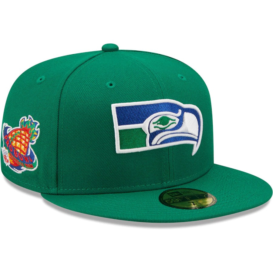 New Era Kelly Green Seattle Seahawks 1998 Pro Bowl Patch Royal Undervisor 59FIFY Fitted Hat