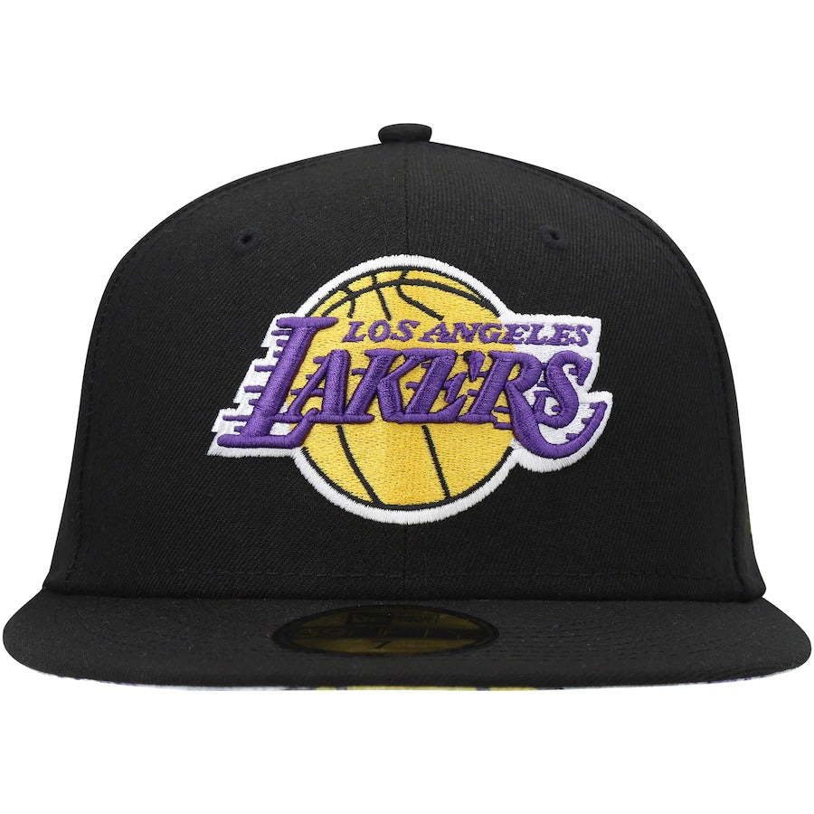 New Era Los Angeles Lakers Black Team Wordmark 59FIFTY Fitted Hat