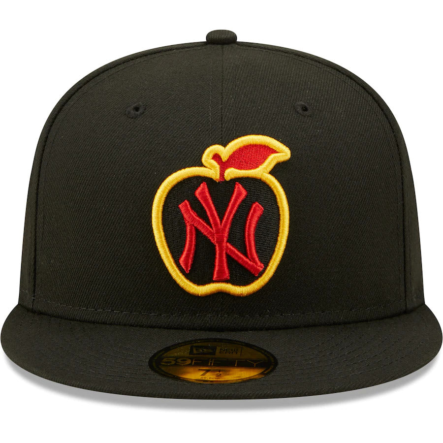 New Era Black New York Yankees 100th Anniversary Gold Undervisor 59FIFTY Fitted Hat