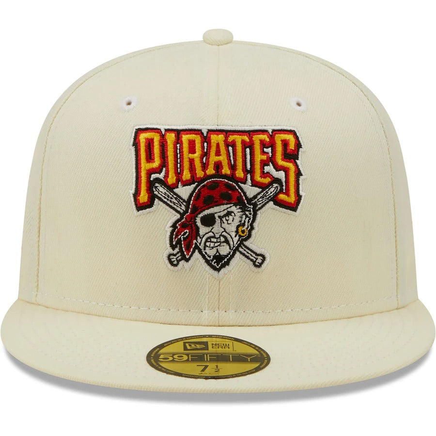 New Era Pittsburgh Pirates Cream Three Rivers Stadium 30th Anniversary Chrome Alternate Undervisor 59FIFTY Fitted Hat