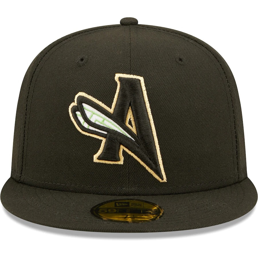 New Era Augusta GreenJackets Black Authentic Collection Team Alternate 59FIFTY Fitted Hat