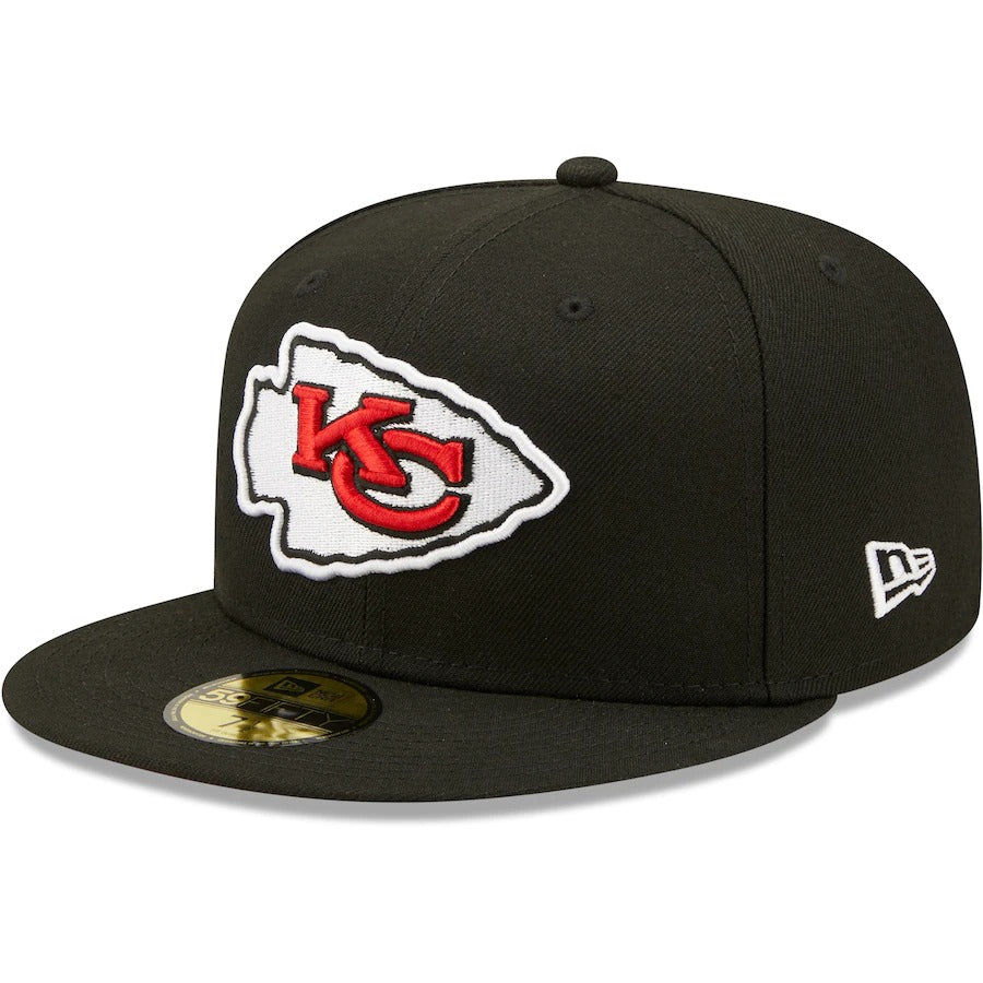 New Era Black Kansas City Chiefs 1996 Pro Bowl Patch Red Undervisor 59FIFY Fitted Hat