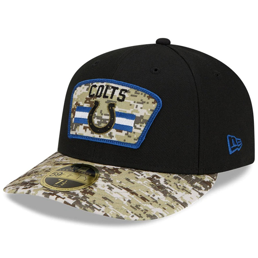 New Era Black/Camo Indianapolis Colts 2021 Salute To Service Low Profile 59FIFTY Fitted Hat