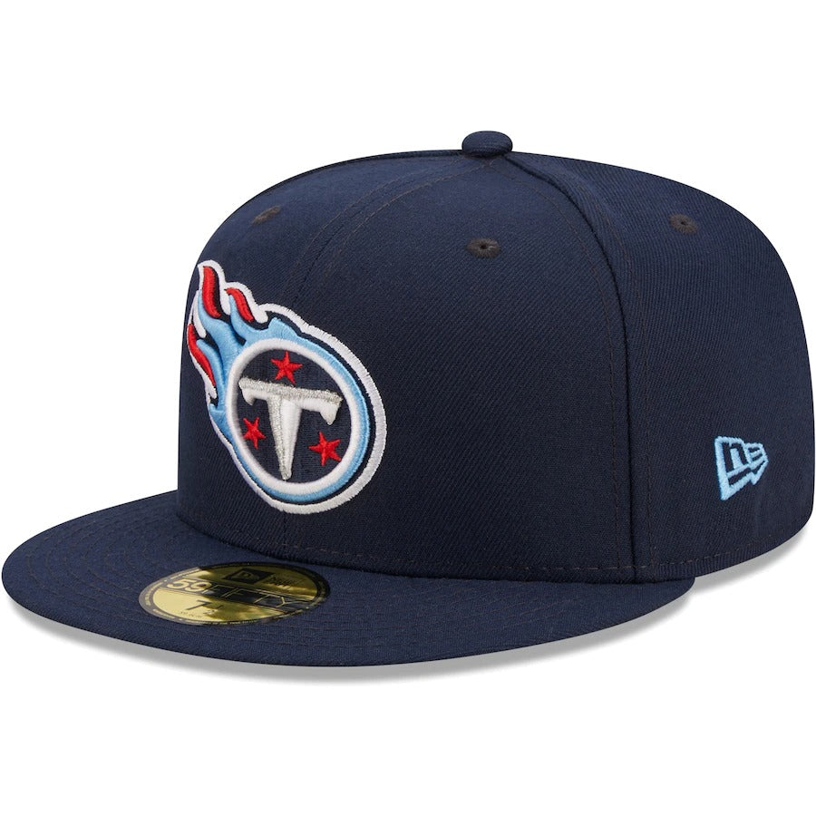 New Era Tennessee Titans Navy 10th Anniversary Patch Logo 59FIFTY Fitted Hat
